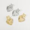 Women Fashion European American Retro Heart Dangle Earrings Star Irregular Tin Foil Surface Creative Punk Elegant Ear Jewelry