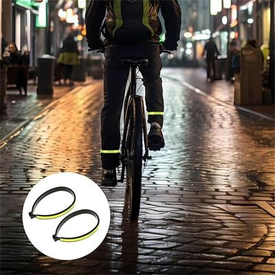 Reflexní klipy na kalhoty – Pár klipů na horské kolo s reflexními nálepkami, Cyklistické bezpečnostní doplňky