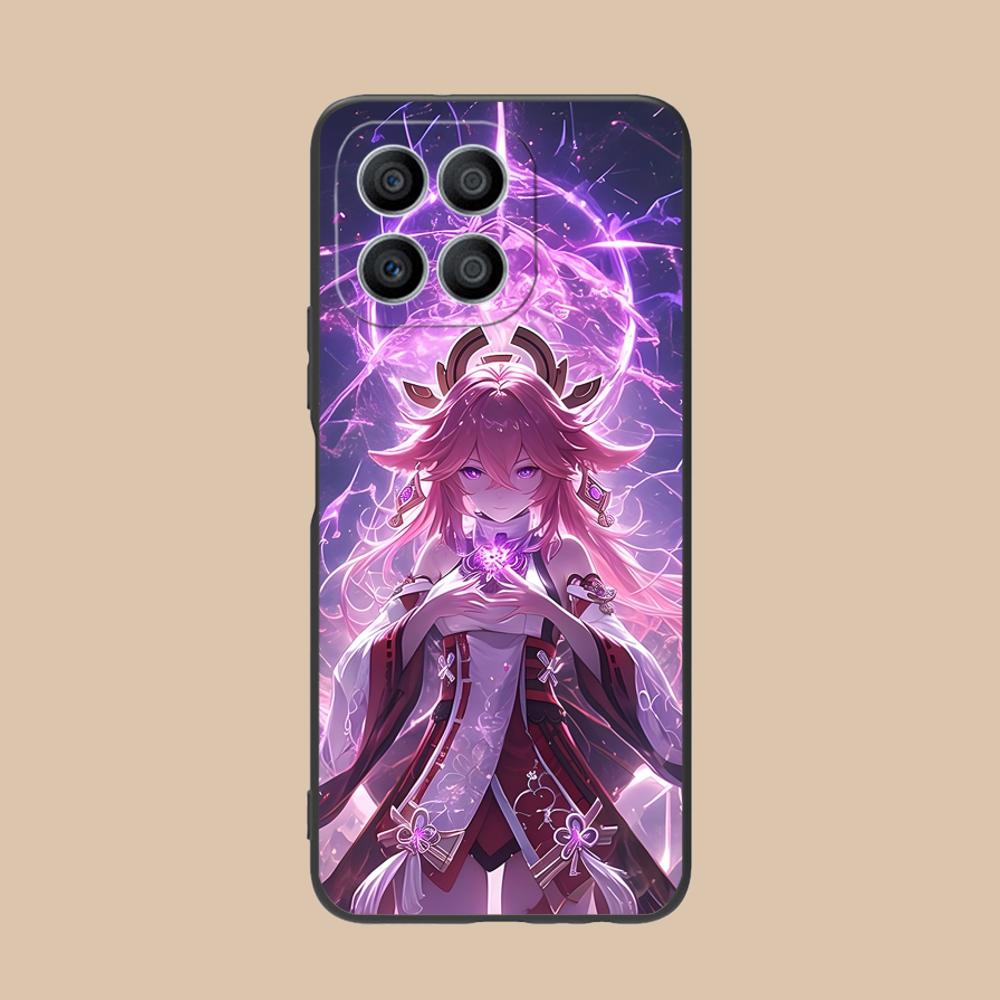 Game GI Miko Matte TPU Mobile Phone Case for Honor 90 80 70 60 50 30 20 10 9 8 7 Pro S SE Lite 5G Colorful Printing Cover