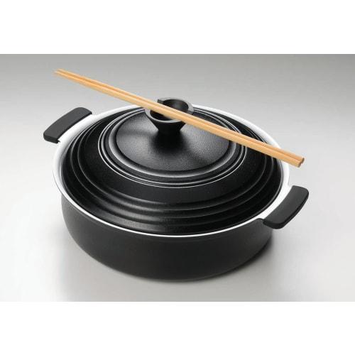 Kakusee KG-03 Tabletop Pot, 28cm, Serves 4-5 People, Baked Finish, Double-Handled, Gas Stove Compatible, Ceramic Coating, Non-Stick, Lightweight, Mode