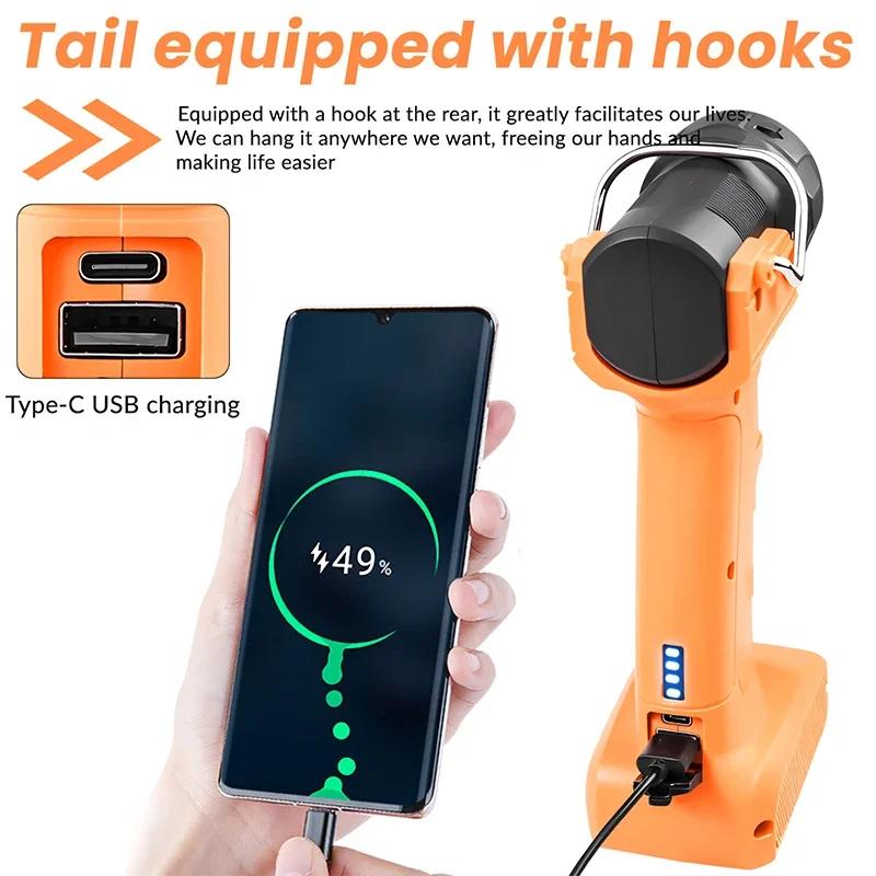 Magnetische Arbeitsleuchte Wiederaufladbare Superhelle LED-Taschenlampe mit Clip Tragbare Taschenlampe für Camping Outdoor Notfallarbeit