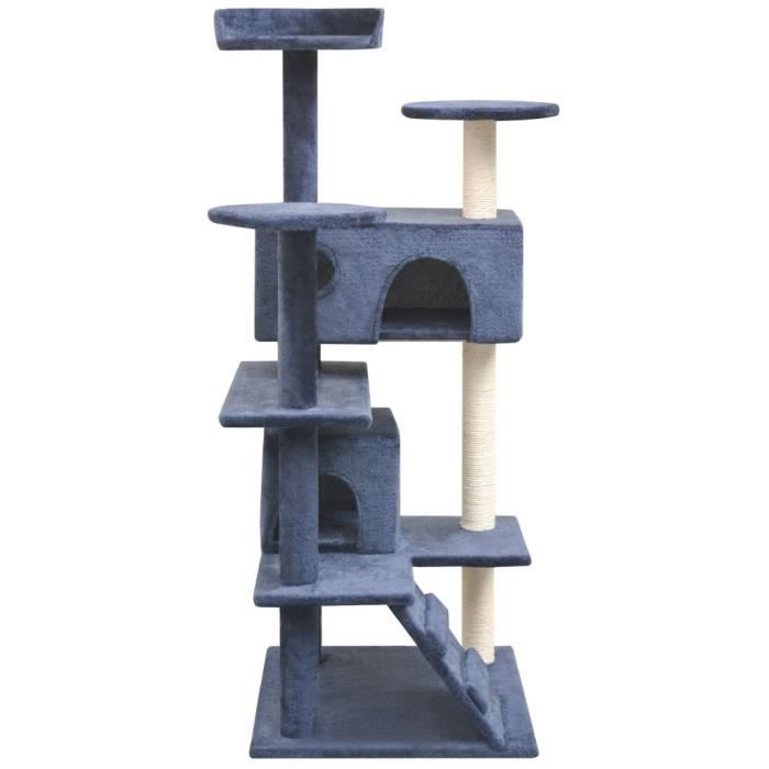 Arbre à chat - vidaXL - 125 cm - Bleu foncé - Griffoirs en sisal - Intérieur