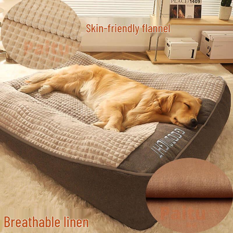 Four Seasons Large Dog Sleeping Pad - Removable, Washable Pet Mat with Crushed Sponge Filling