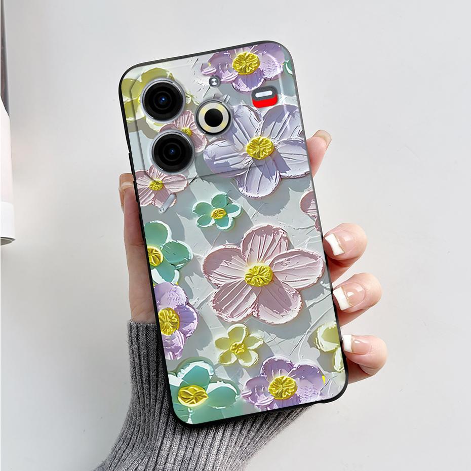 6.78" For Tecno Pova 6 Neo Case Pova6 Neo Back Cover Stylish Pattern Black Silicone Soft Phone Cases For Tecno Pova 6 Neo Fundas