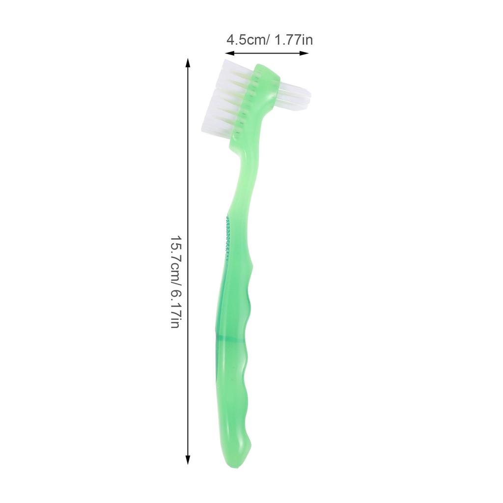 6Pcs Denture Toothbrush for False Teeth Dual-Ended Soft Bristles Ergonomic Handle Elderly Dental Care Deep Clean Oral Cleaning