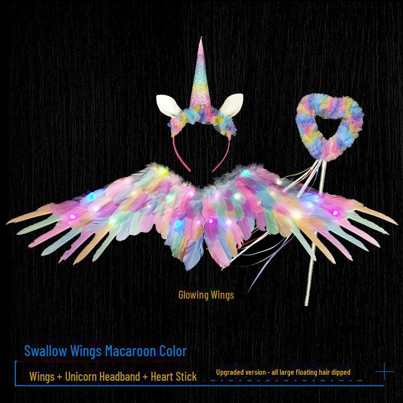 Weiße Feder Engelsflügel für Erwachsene & Kinder - Schwalbenförmige Kostümrequisiten für Halloween und Verkleidungen