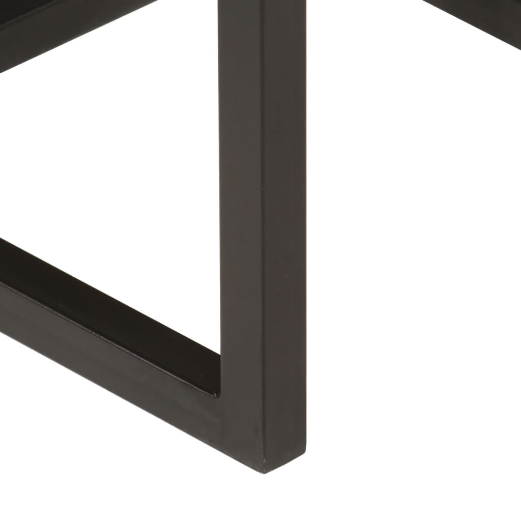 Nesting Tables Set of 3 Solid Mango Wood and Iron