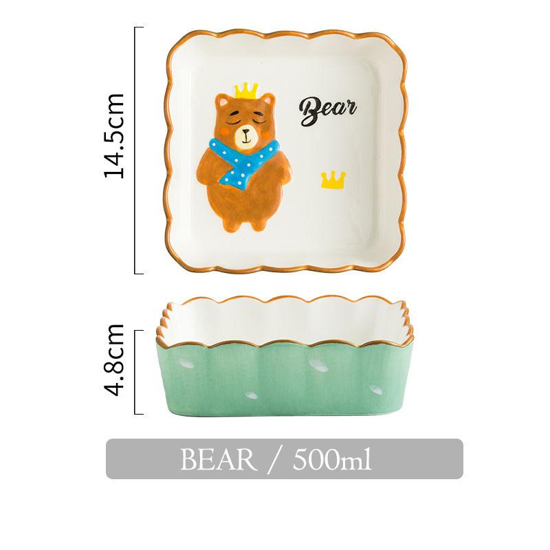 

1 шт. мультяшная форма для выпечки животных, керамическая форма для выпечки, противень, миска для пасты, сервировочная тарелка 500 мл