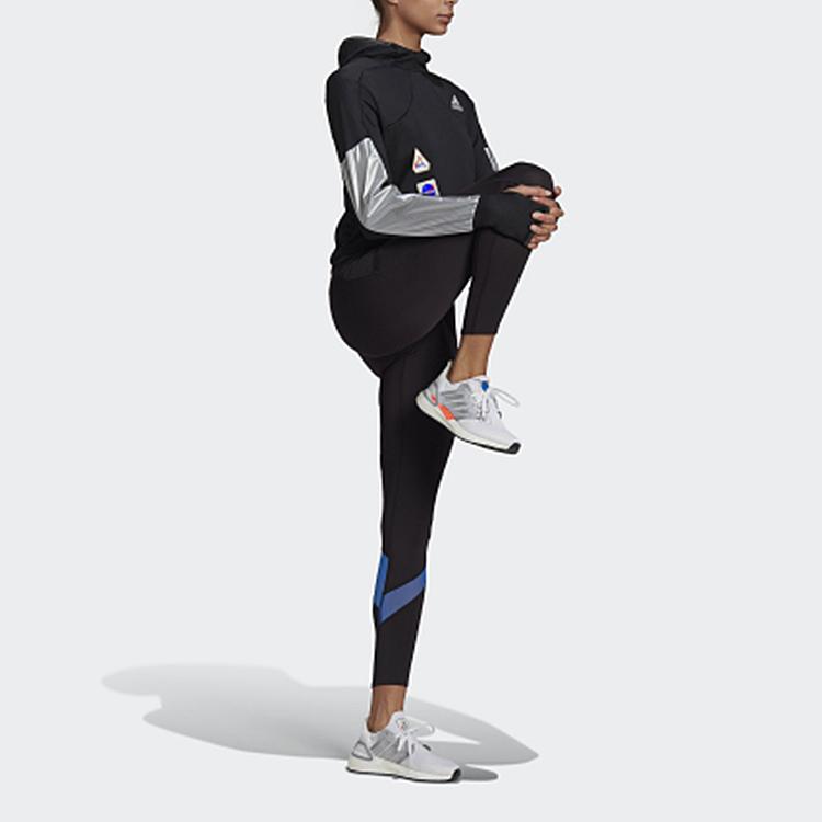 Adidas Space Hoodie Running Sportswear Women Tops Black GK6994