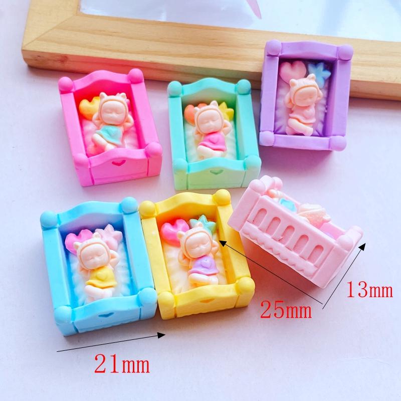 6pcs New Mixed Cute Mini Simulated Crib Flat Back Cabochon Crafts Clothing DIY Scrapbooking Accessories