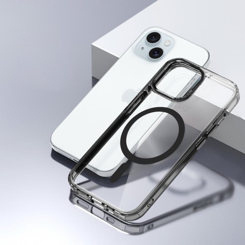 Electroplated Acrylic Magnetic Case for iPhone 14 Pro Max/15 - 2-in-1 Protective Cover