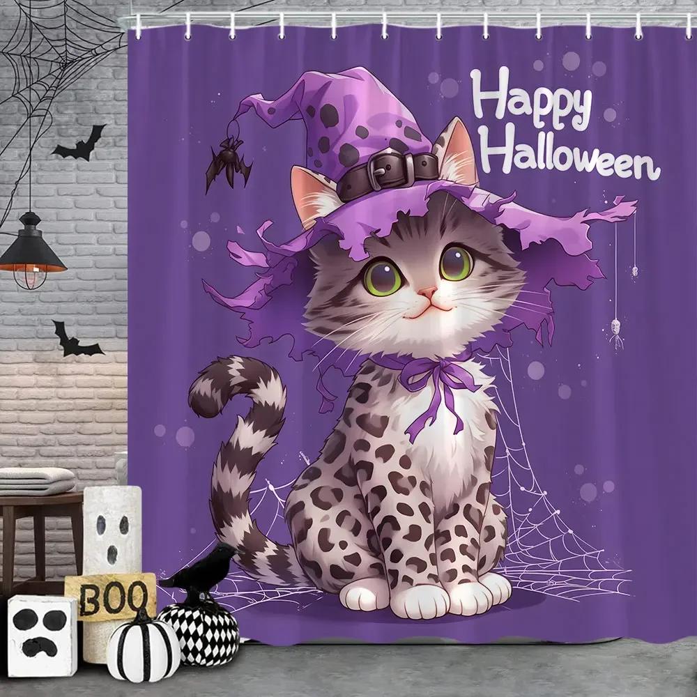 Halloween Gothic Skull Shower Funny Black Rose Bones Holiday Gift Polyester Bath Curtain Bathroom Decor with XT6