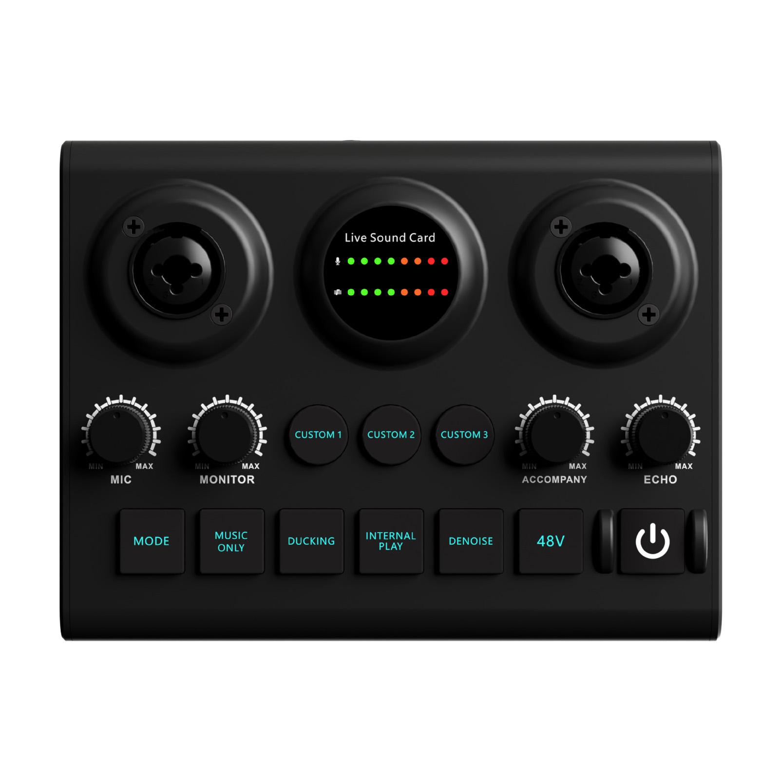 

Аудиомикшер Настольный Поющий Аудиоинтерфейс BT Беспроводное Сопровождение Plug and Play Перезаряжаемый