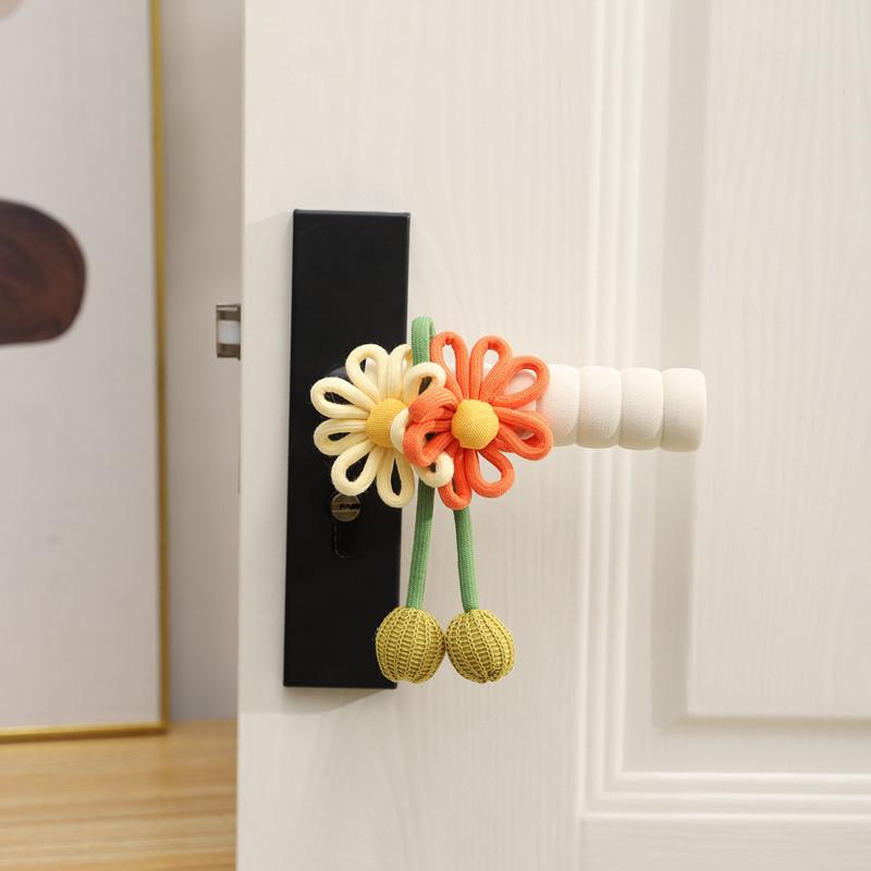 Reusable Floral Handle Cover Soft Dust Proof Refrigerator Handle Covers Non-Slip Thicken Door Knob Covers