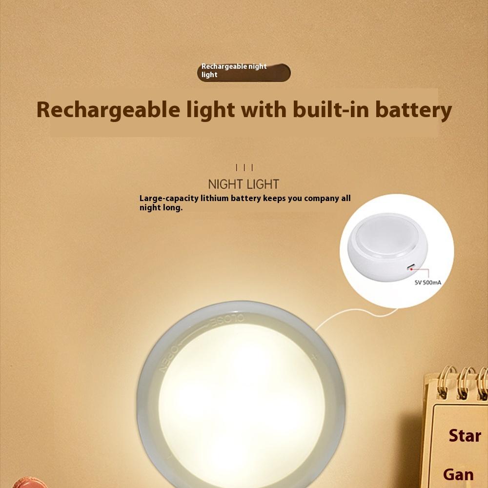 LED Human Body Induction Night Light Rechargeable Battery Model Bedroom Bedside Cabinet Light RGB Remote Control Ambient Light