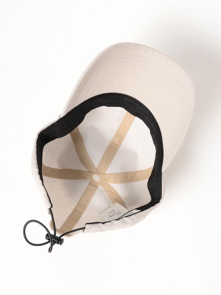 [Ray Beams] 6 Panel Linen Cap for Women, Beige, One Size