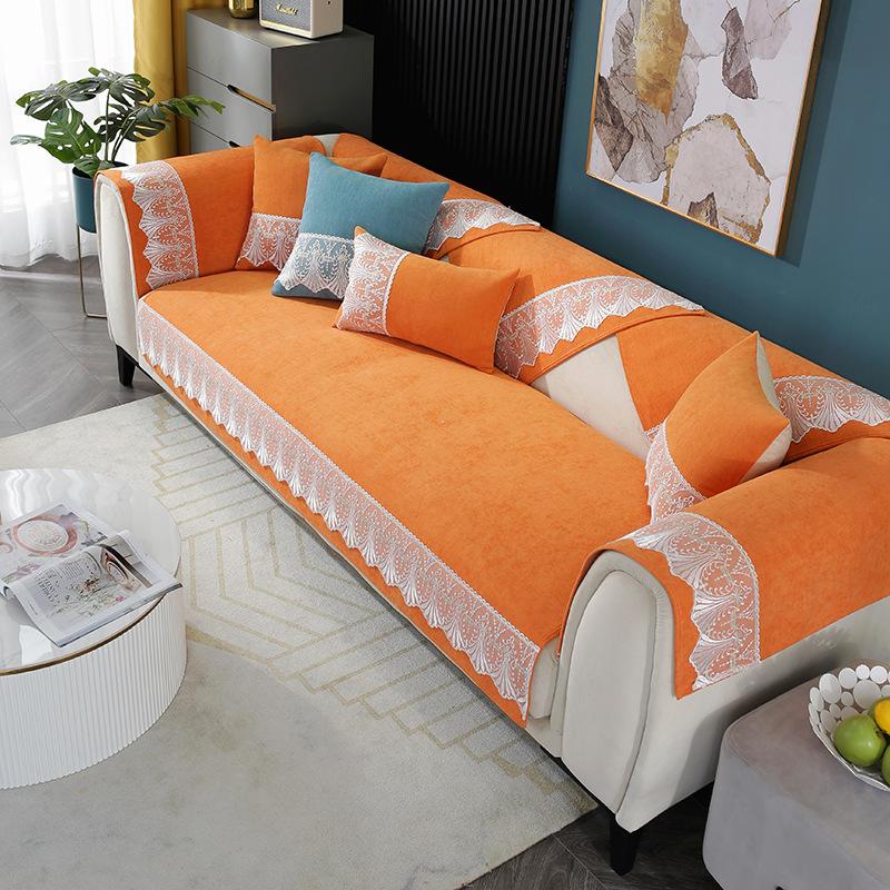 Chenille Sofa Cushion Four Seasons Universal Non-Slip Modern Fabric French Sofa Towel Slipcover Pillow
