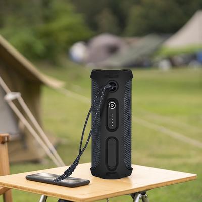 Soft Speaker Sleeve Silicone Protective Case with Shoulder Strap and Carabiner Speaker Anti-fall Shell for JBL FLIP ESSENTIAL 2