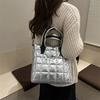Fashion Solid Color Quilted Tote Bag Waterproof Lightweight Shoulder Bags Large Capacity Puffer Crossbody Bag