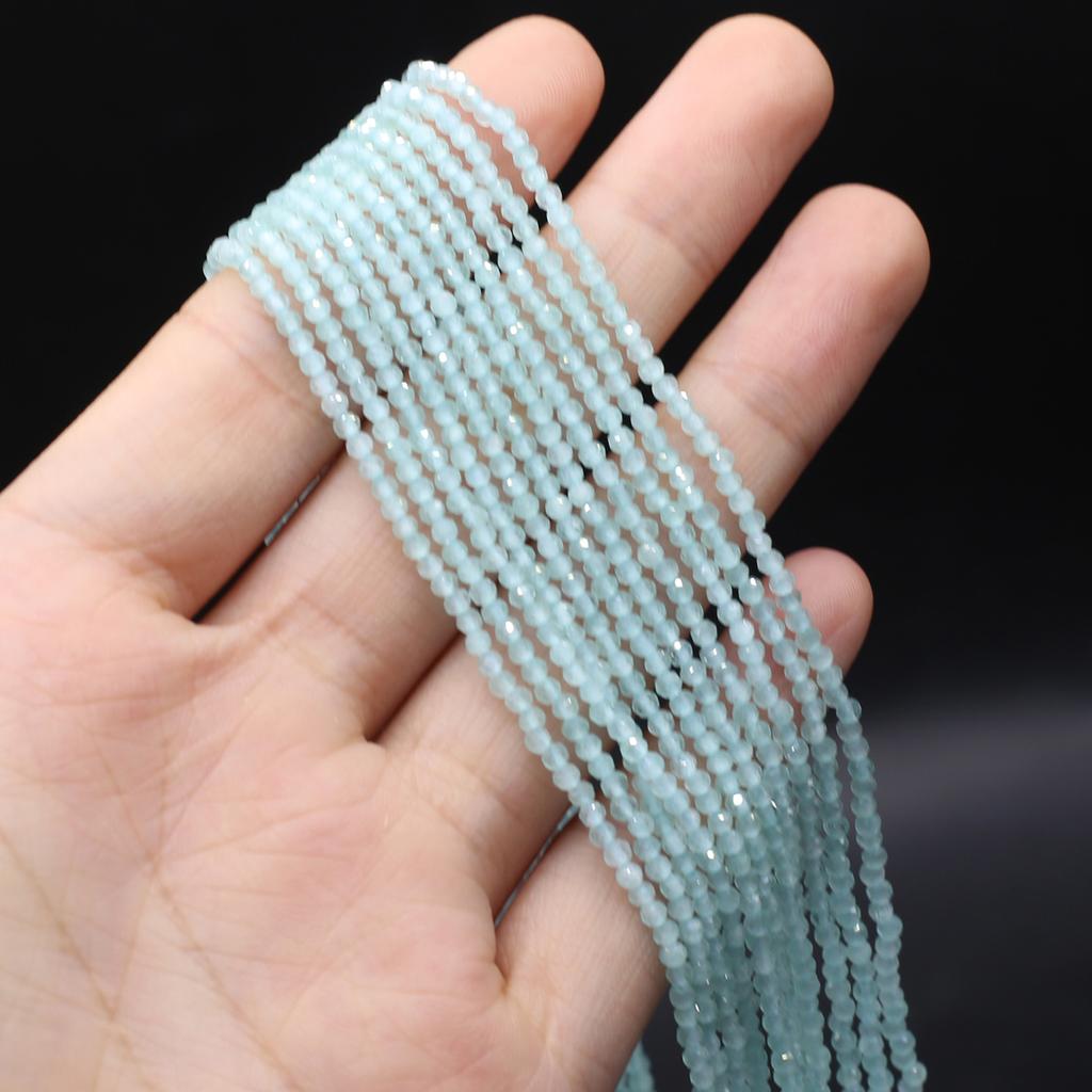 Naturstein facettierte Perlen Opal Isolation Perlen Charms für Schmuckherstellung DIY Halskette Armband Ohrringe Zubehör Größe 3 mm