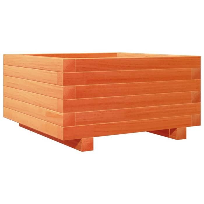 VidaXL Planter Wax Brown 50x50x26.5 Cm Solid Pine Wood, Outdoor Planter, Flower Box, Plant Box, 847295
