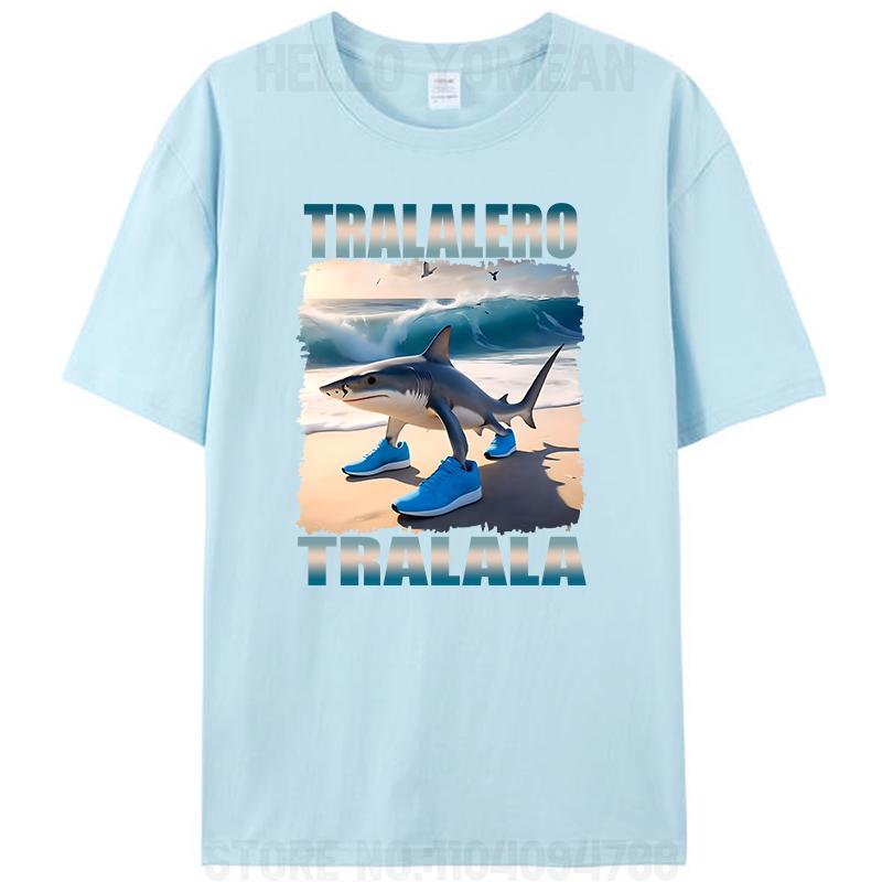 Tralalero Tralala Maglietta Bootleg Italian Brain Rot Funny Meme T-Shirt Graphic Vintage 100% Cotton Summer Unisex Y2k Tee Tops 4XL