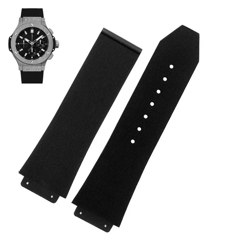 Für HUBLOT BIG BANG Silikon 26mm*19mm 25mm*17mm Wasserdichtes Herren-Uhrenarmband Kette Gummi-Uhrenarmband Kette Band