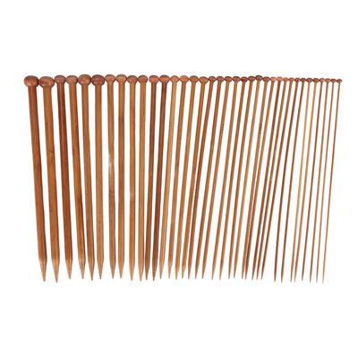 36pcs Knitting Needles Single Point 2mm To 10mm Bamboo Straight Needles for Sweaters Socks Gloves