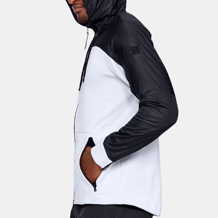 Under Armour ColdGear Breathable Training Sports Hooded Jacket Men Outerwear White 1320710-101