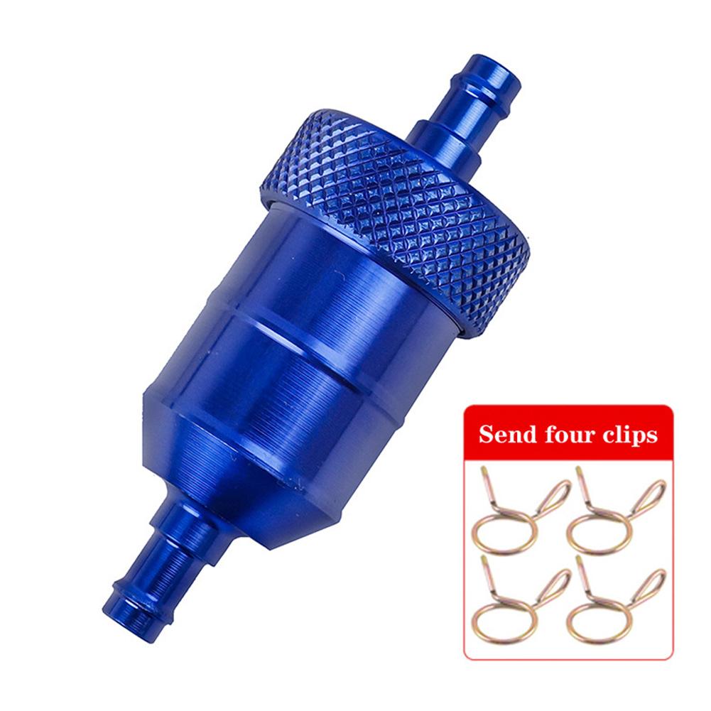 Motorcycle Oil and Gas Fuel Filter Aluminum Alloy Gasoline Cleaner Filter Reusable Cleanable Fuel Filter for Motocross ATV Quad