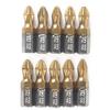 10pcs PH2 Screwdriver Bits 25mm 1/4 Inch Shank Titanium Coated Screwdriver Bits Electric Drill Bit for Power Tools
