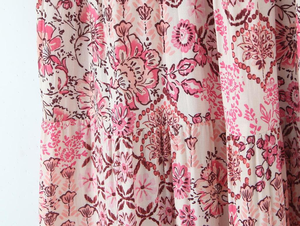 Spring 2025 Women's European & American Style Long Dress with Versatile Print