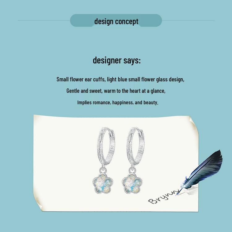 Avle Small Fresh Flower Earrings, S925 Sterling Silver with Platinum Plating, All-Match Earrings for Women