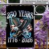 2D Flat Decorative 8×12 Inch Aluminum Plaque Metal Sign | 250 Years (1776-2026): Bald Eagle with US Flag Design; Celebrate 250 Years of American