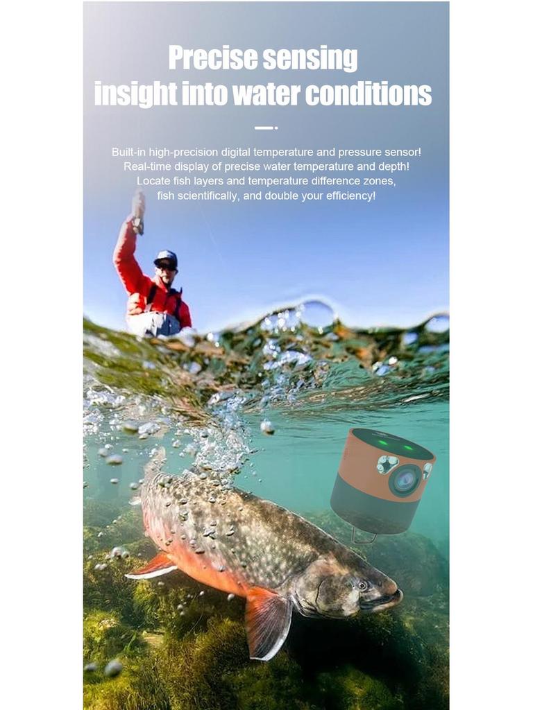 5" IPS HD Underwater Fishing Camera, 30m Depth, 8000mAh