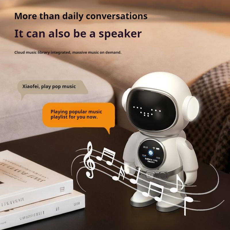 Ai Intelligence Robot Wifi Bluetooth Voice Control Chat Companion Learning Machine With Clock Alarm Desktop Speaker For Kids