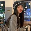 Ins Niche Personalized Alphabet Wool Hat Korean Cold Hat Ear Protector Melon Fur Hat Street Knitted Hat Tide