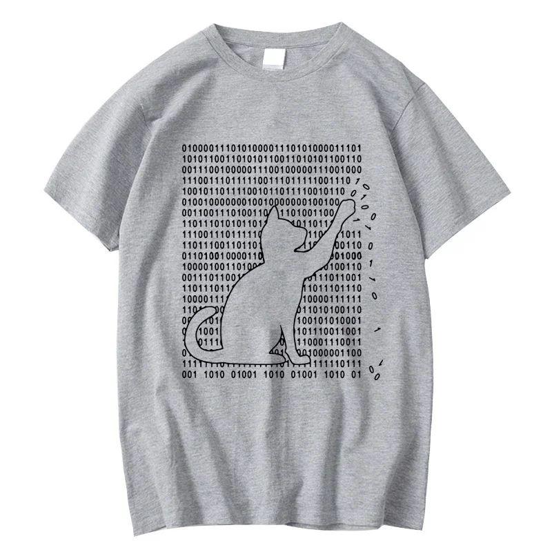 Harajuku Creatief Ontwerp Top Gothic Top Grappige Coole Kat Ontwerp Print Katoen Los Korte Mouw Casual T-shirt