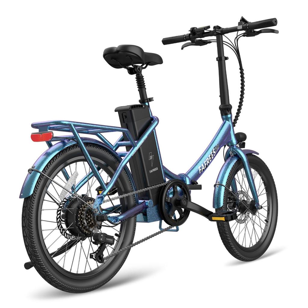 Electric Bicycle Foldable Fafrees 20" 250W Motor 18.2AH Citry Ebike Top Speed 25Km/h 7 Speed Load 120Kg F20 Lasting