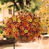 Fall Artificial Violet Flower UV Resistant Fake Silk Flower Home Halloween Harvest Festival Table Centerpiece Indoor Outdoor Faux Bloom Decoration