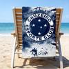Cru-zeiro Esporte Club Crest Printed Beach Towel, Super Soft Microfiber, Perfect Gift Birthday, for Pool, Beach, Travel, for Family and Friends