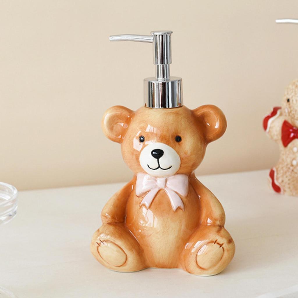 Empty Soap Dispenser 350ml Refillable Bear Design Lotion Pump Jar Kitchen Soap Dispenser Cute Decorative Bathroom Supplies