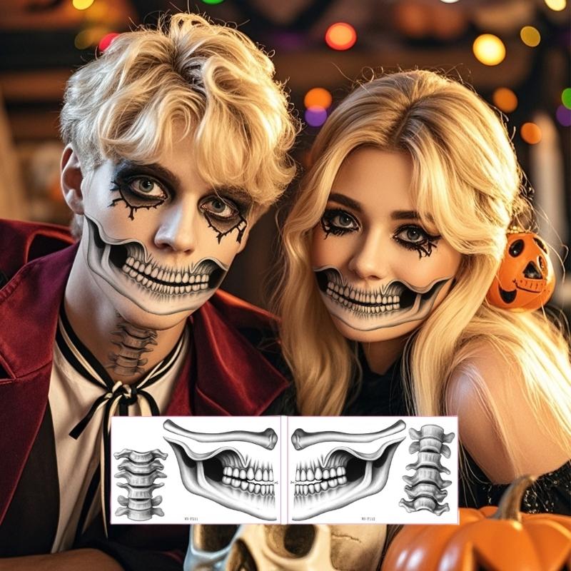 Eerie Horror Lip Body Art Sticker User friendly Safe Skins Faux Scar For Costume Parties Long Time Face Decoration