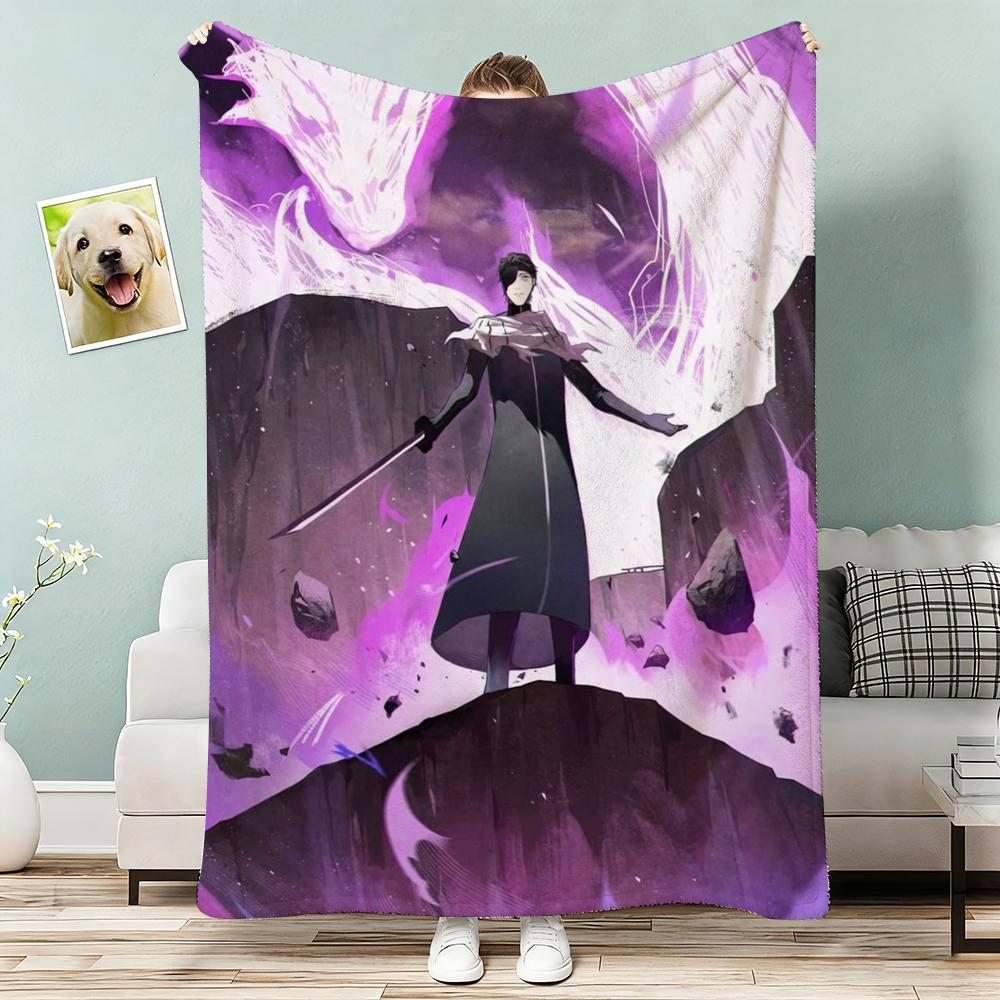 Sosuke Aizen Throw Lightweight 240G Flannel Blanket Soft Skin-Friendly For Summer Cooling