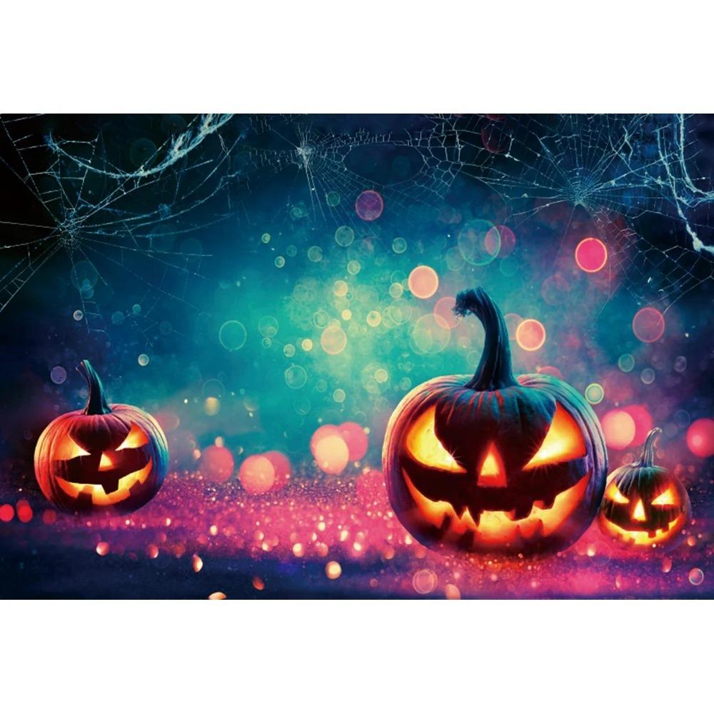 Halloween Party Decoration Hanging Cloth Pumpkin Witch Bat Castle Full Moon Night Photography Background Not Room Decoration