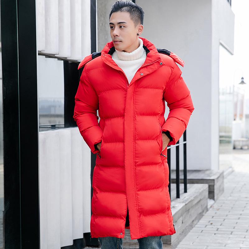 Men s Winter Training Sports Jacket, Women s Mid-Length Football Coat, Children s Knee-Length Cotton Outerwear. 5XL красный