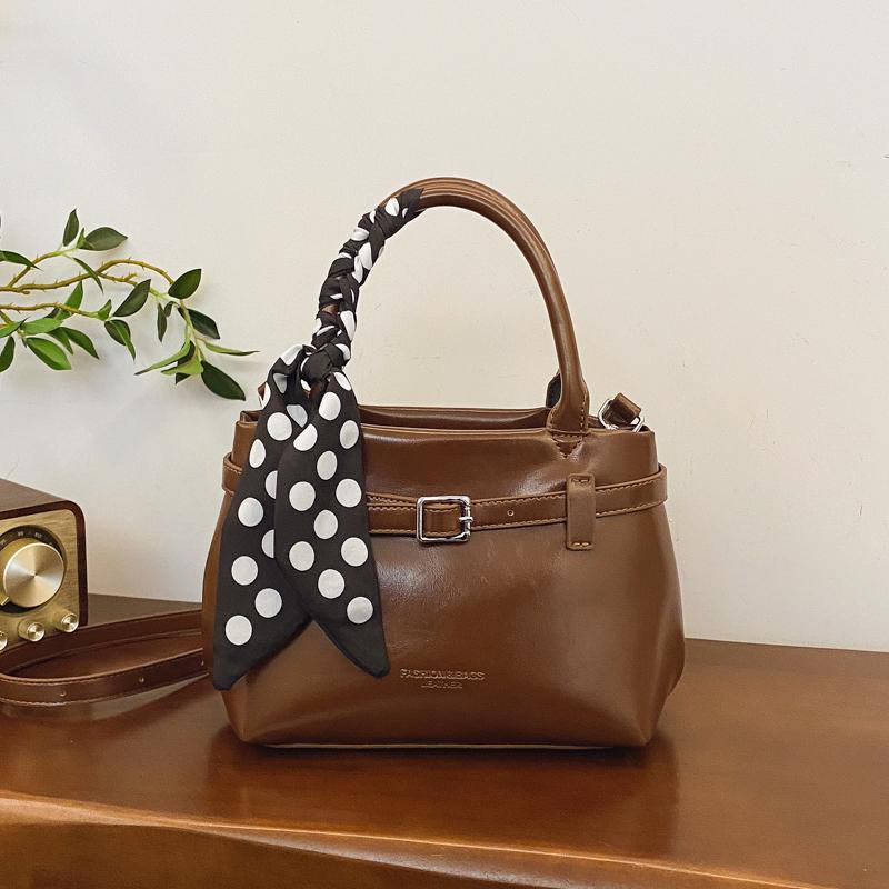 

Сумка-шарф из шелка в горошек для женщин, винтажная, однотонная, для работы и поездок на работу, сумка на плечо