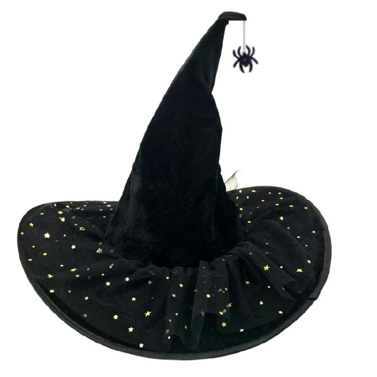 Witch Hat 36cm High Pointed Wizard Hat Adult for Women Men Masquerade Cosplay Halloween Costume Accessories