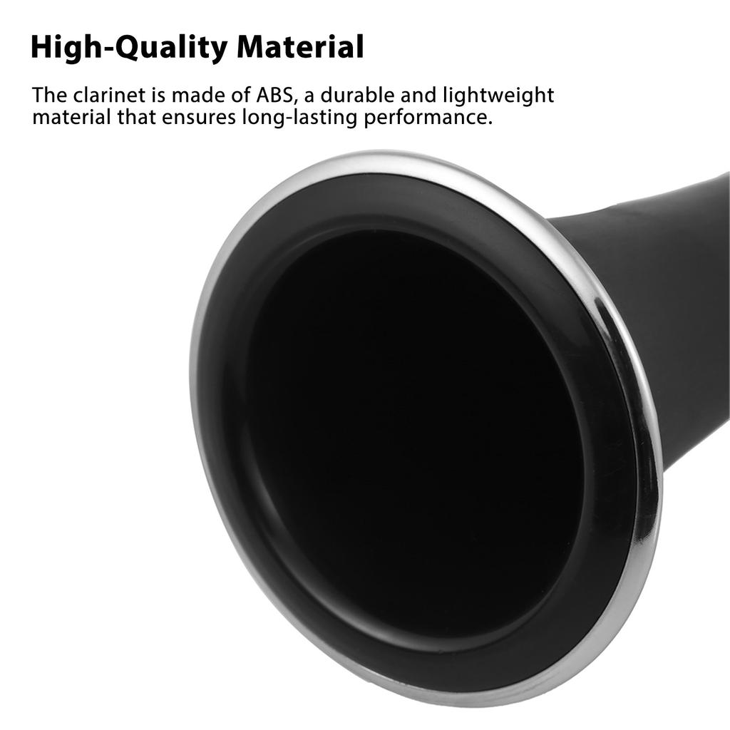 Clarinet ABS Bb Binocular Clarinet with 10 Reeds Cleaning Cloth Gloves Screwdriver Bracket Handbag Cleaning Brush