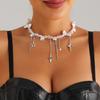 Auffällige Perlenkette Stern-Halskette Mädchen Einfacher Imitationsperlen-Choker